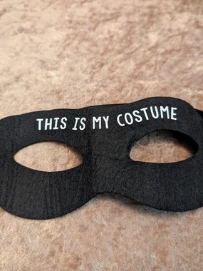 Others Follow Black Mask with White "THIS IS MY COSTUME" Text